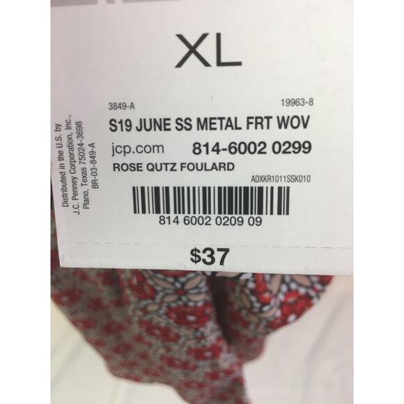 Liz Claiborne Career Blouse Rose Quartz Foulard XL - Picture 11 of 16